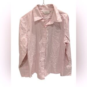 Banana Republic Pink Stripe Dress Shirt Button-Up Long Sleeve Size Large